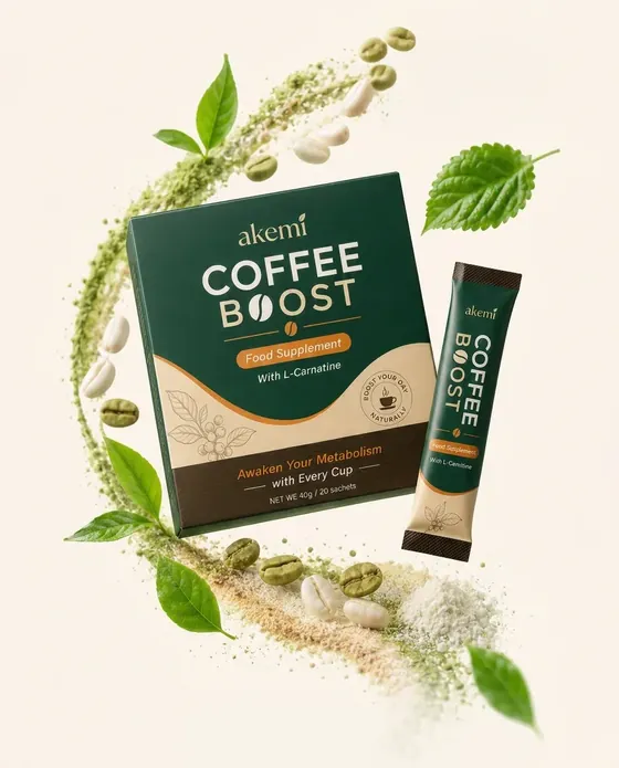Akemi Coffee Boost box and sachet